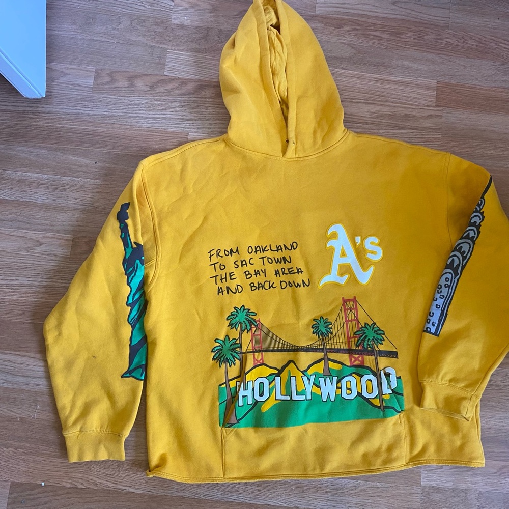 Yellow A's Graphic Hoodie